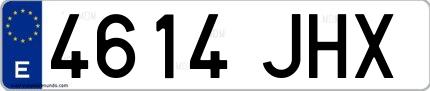 Ejemplo de matrícula española 4614 JHX