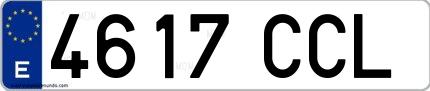 Ejemplo de matrícula española 4617 CCL