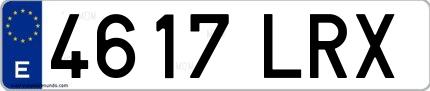 Ejemplo de matrícula española 4617 LRX
