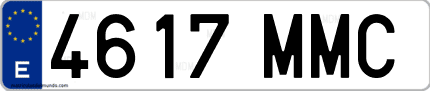 Ejemplo de matrícula de coche ordinaria 4617 MMC