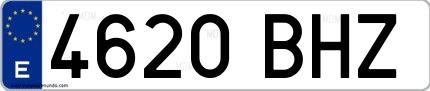 Ejemplo de matrícula española 4620 BHZ