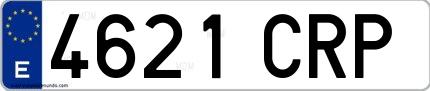 Ejemplo de matrícula española 4621 CRP