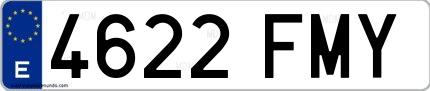Ejemplo de matrícula española 4622 FMY