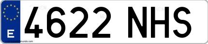 Ejemplo de matrícula española 4622 NHS