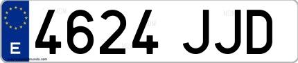 Ejemplo de matrícula española 4624 JJD