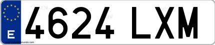 Ejemplo de matrícula española 4624 LXM