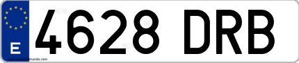 Ejemplo de matrícula de coche ordinaria 4628 DRB