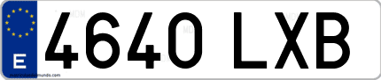 Ejemplo de matrícula de coche ordinaria 4640 LXB