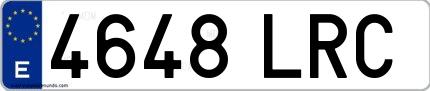 Ejemplo de matrícula española 4648 LRC