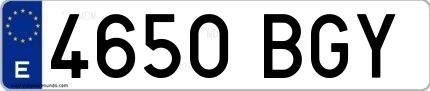 Ejemplo de matrícula española 4650 BGY