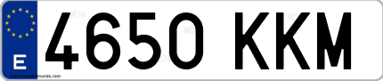 Ejemplo de matrícula de coche ordinaria 4650 KKM