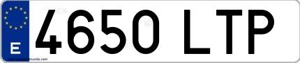 Ejemplo de matrícula española 4650 LTP