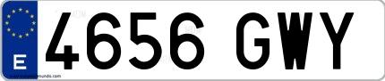 Ejemplo de matrícula española 4656 GWY