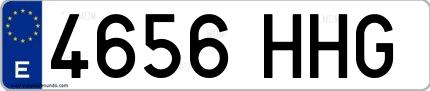 Ejemplo de matrícula española 4656 HHG
