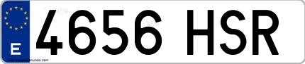 Ejemplo de matrícula española 4656 HSR