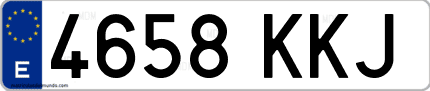 Ejemplo de matrícula de coche ordinaria 4658 KKJ