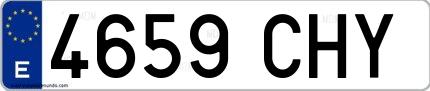 Ejemplo de matrícula española 4659 CHY