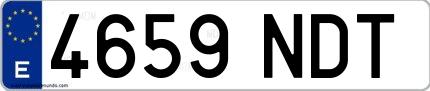 Ejemplo de matrícula española 4659 NDT