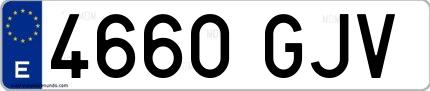 Ejemplo de matrícula española 4660 GJV