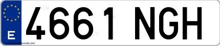 Ejemplo de matrícula española 4661 NGH