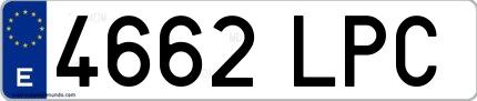 Ejemplo de matrícula española 4662 LPC