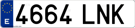Ejemplo de matrícula de coche ordinaria 4664 LNK