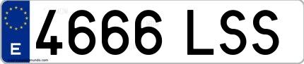 Ejemplo de matrícula española 4666 LSS