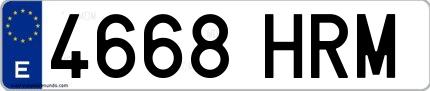 Ejemplo de matrícula española 4668 HRM