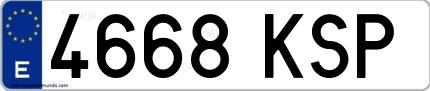 Ejemplo de matrícula española 4668 KSP