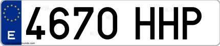Ejemplo de matrícula española 4670 HHP