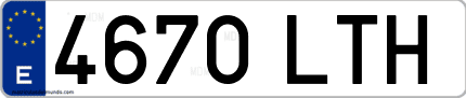 Ejemplo de matrícula de coche ordinaria 4670 LTH