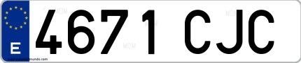 Ejemplo de matrícula española 4671 CJC