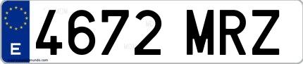 Ejemplo de matrícula española 4672 MRZ