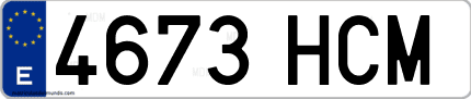 Ejemplo de matrícula de coche ordinaria 4673 HCM