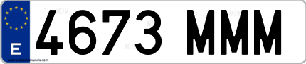 Ejemplo de matrícula de coche ordinaria 4673 MMM