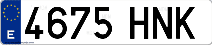 Ejemplo de matrícula de coche ordinaria 4675 HNK