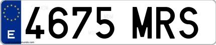 Ejemplo de matrícula española 4675 MRS
