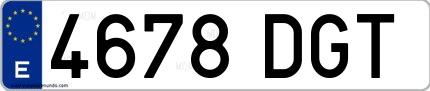 Ejemplo de matrícula española 4678 DGT