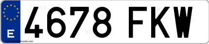 Ejemplo de matrícula de coche ordinaria 4678 FKW