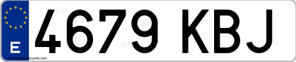 Ejemplo de matrícula de coche ordinaria 4679 KBJ