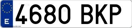 Ejemplo de matrícula española 4680 BKP
