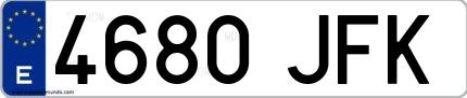 Ejemplo de matrícula española 4680 JFK