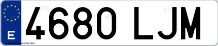 Ejemplo de matrícula española 4680 LJM