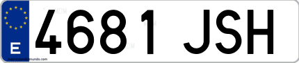 Ejemplo de matrícula de coche ordinaria 4681 JSH