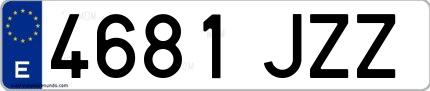 Ejemplo de matrícula española 4681 JZZ