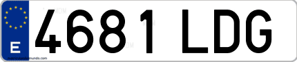 Ejemplo de matrícula de coche ordinaria 4681 LDG