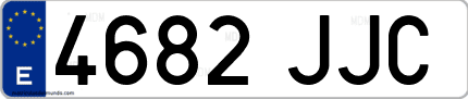 Ejemplo de matrícula de coche ordinaria 4682 JJC