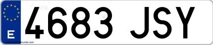 Ejemplo de matrícula española 4683 JSY