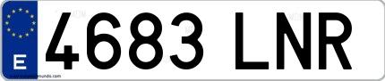 Ejemplo de matrícula española 4683 LNR