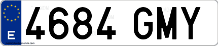 Ejemplo de matrícula de coche ordinaria 4684 GMY